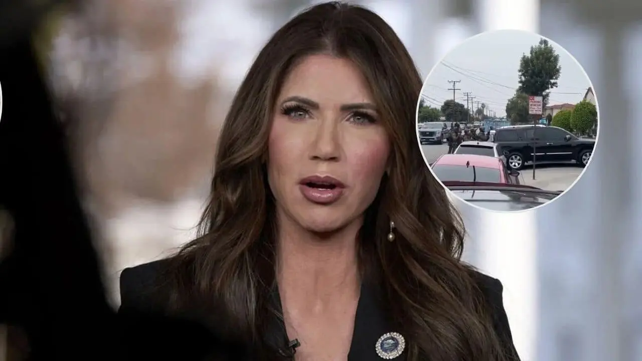 Supervisa Noem redadas  en Los Ángeles