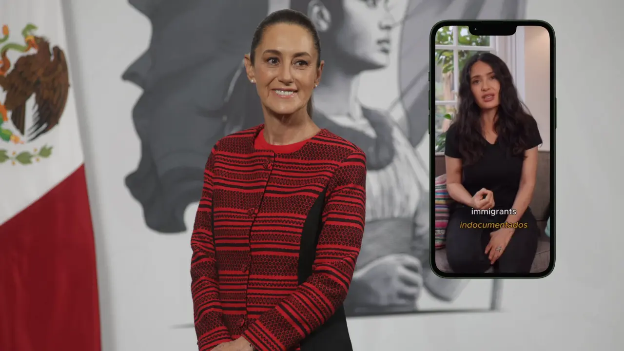Sheinbaum reconoce campaña informativa de Salma Hayek sobre migrantes en EU