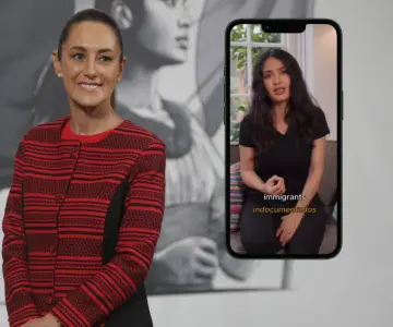 Sheinbaum reconoce campaña informativa de Salma Hayek sobre migrantes en EU