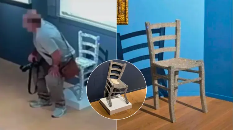 Una pareja de turistas rompió la obra Van Gogh Chair de Nicola Bolla. (Foto: Especial/Cortesía)