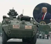 Trump encabeza desfile militar en medio de protestas