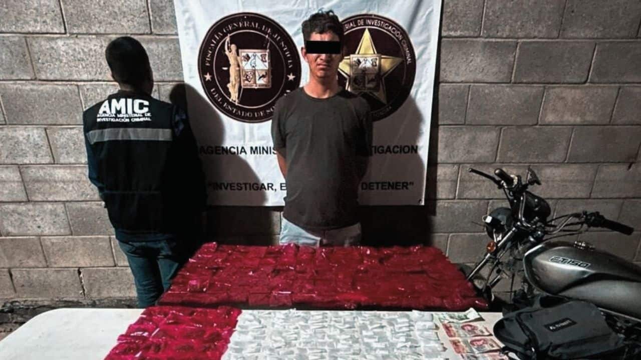 Capturan en Bahía de Kino a sujeto con varias dosis de droga