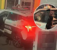 Detienen a sujeto tras robar y chocar patrulla contra comercio en Hermosillo