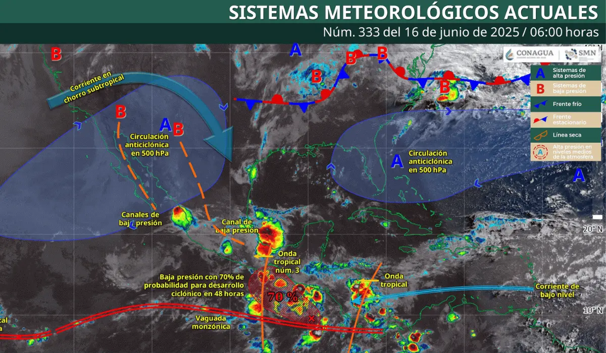 Onda tropical número 3 provoca lluvias intensas en regiones del país