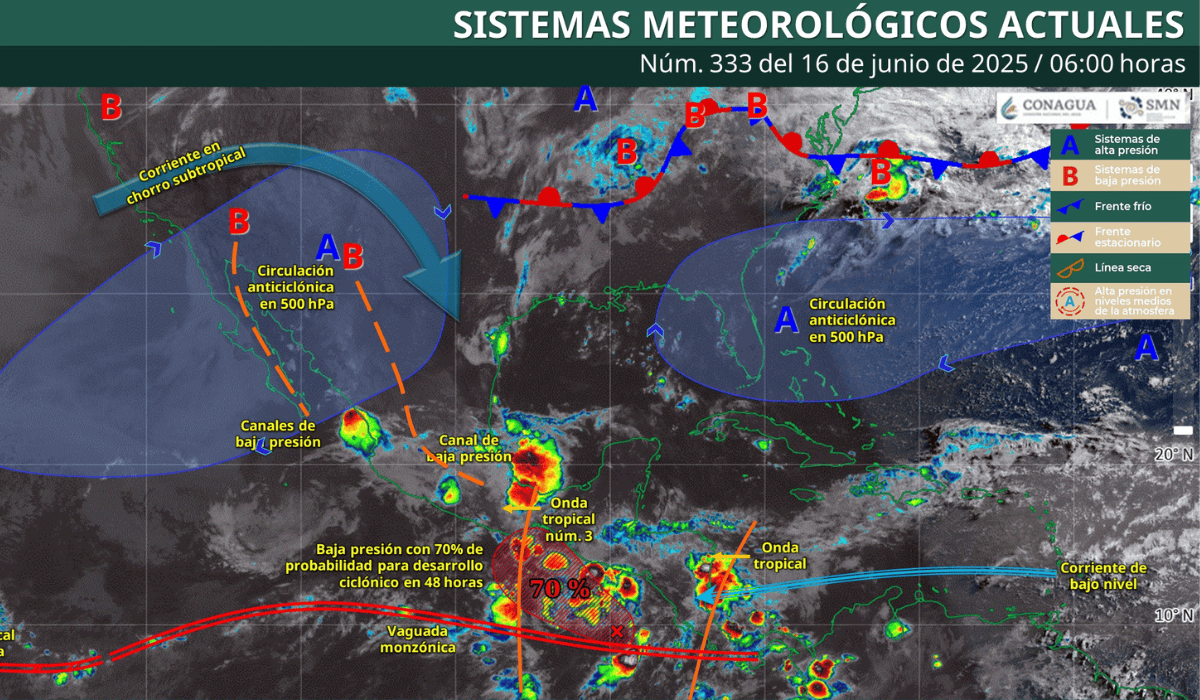 Onda tropical número 3 provoca lluvias intensas en regiones del país