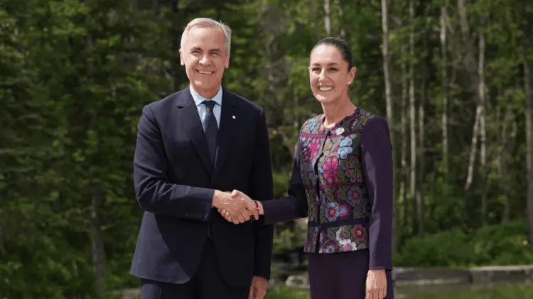 El Primer Ministro de Canadá, Mark Carney y la Presidenta Claudia Sheinbaum. (Foto: Especial)