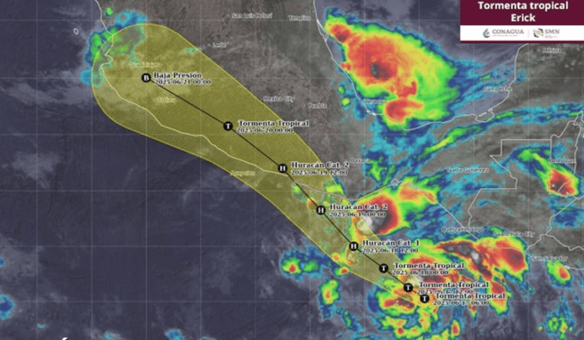 Se forma la Tormenta Tropical Erick en el Océano Pacífico