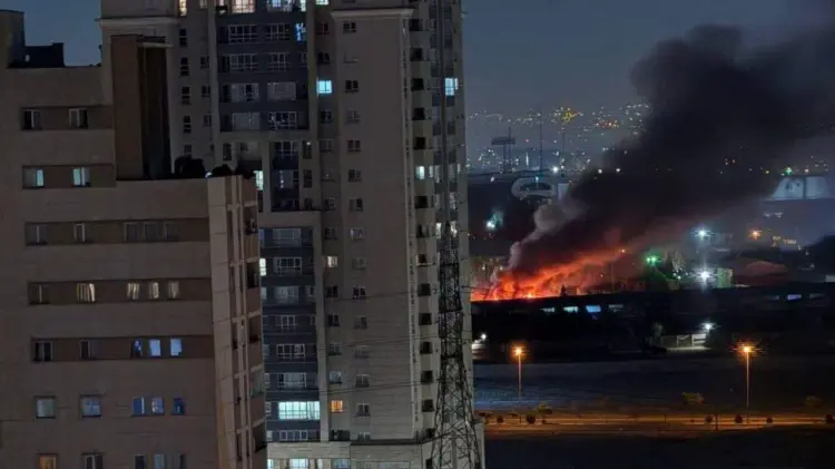 Explosiones cerca de una base aérea de Irán. (Foto: Tomada de redes / EXPRESO)