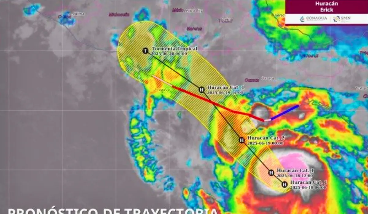 Tormenta Tropical Erick se convierte en huracán de Categoría 1