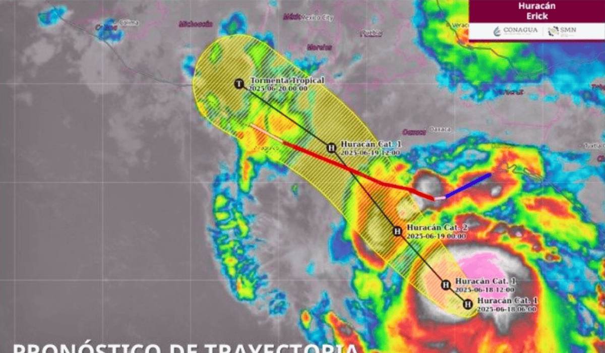 Tormenta Tropical Erick se convierte en huracán de Categoría 1