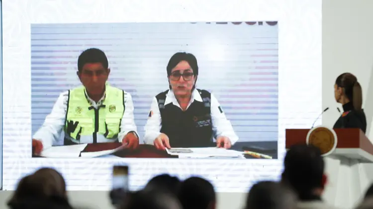 En enlace virtual de Laura Velázquez Alzúa, coordinadora Nacional de Protección Civil.
