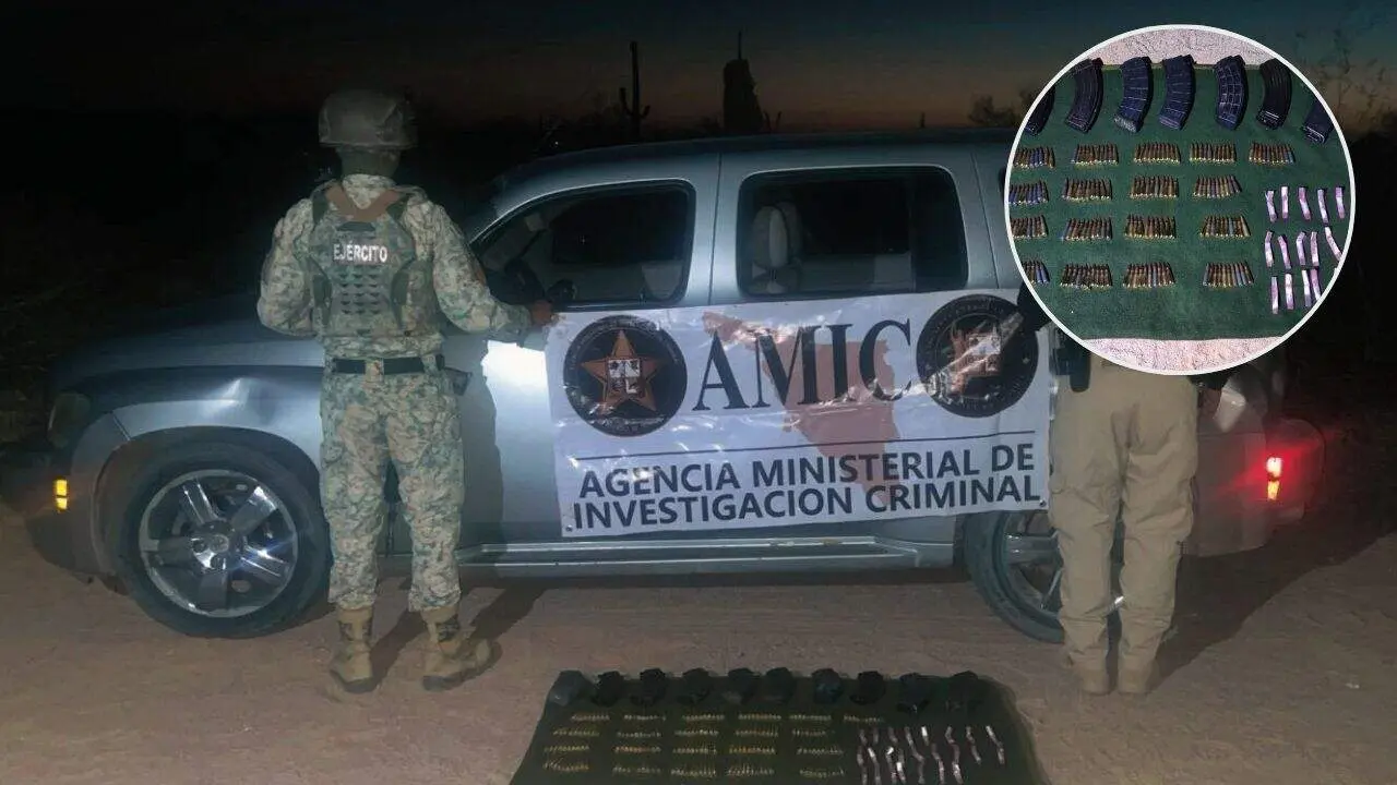 Incautan drogas, municiones, y vehículo en operativo en Sonoyta
