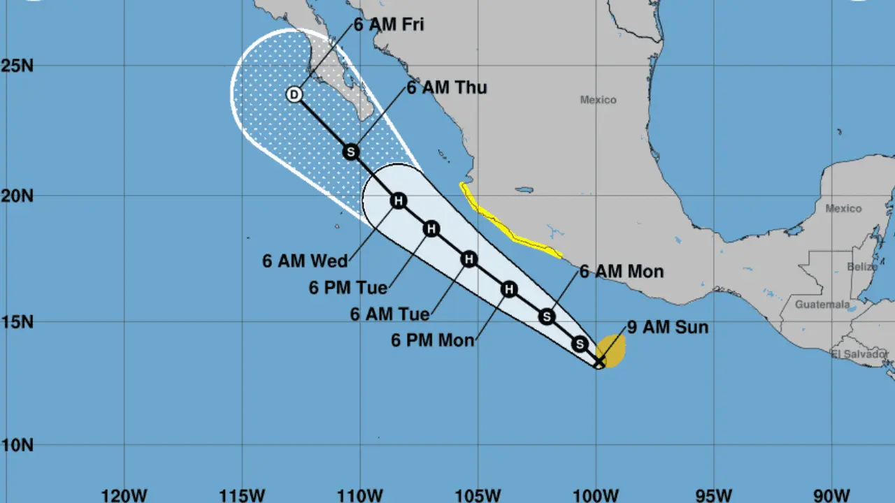 Tormentas tropicales Flossie y Barry se forman frente a costas de México