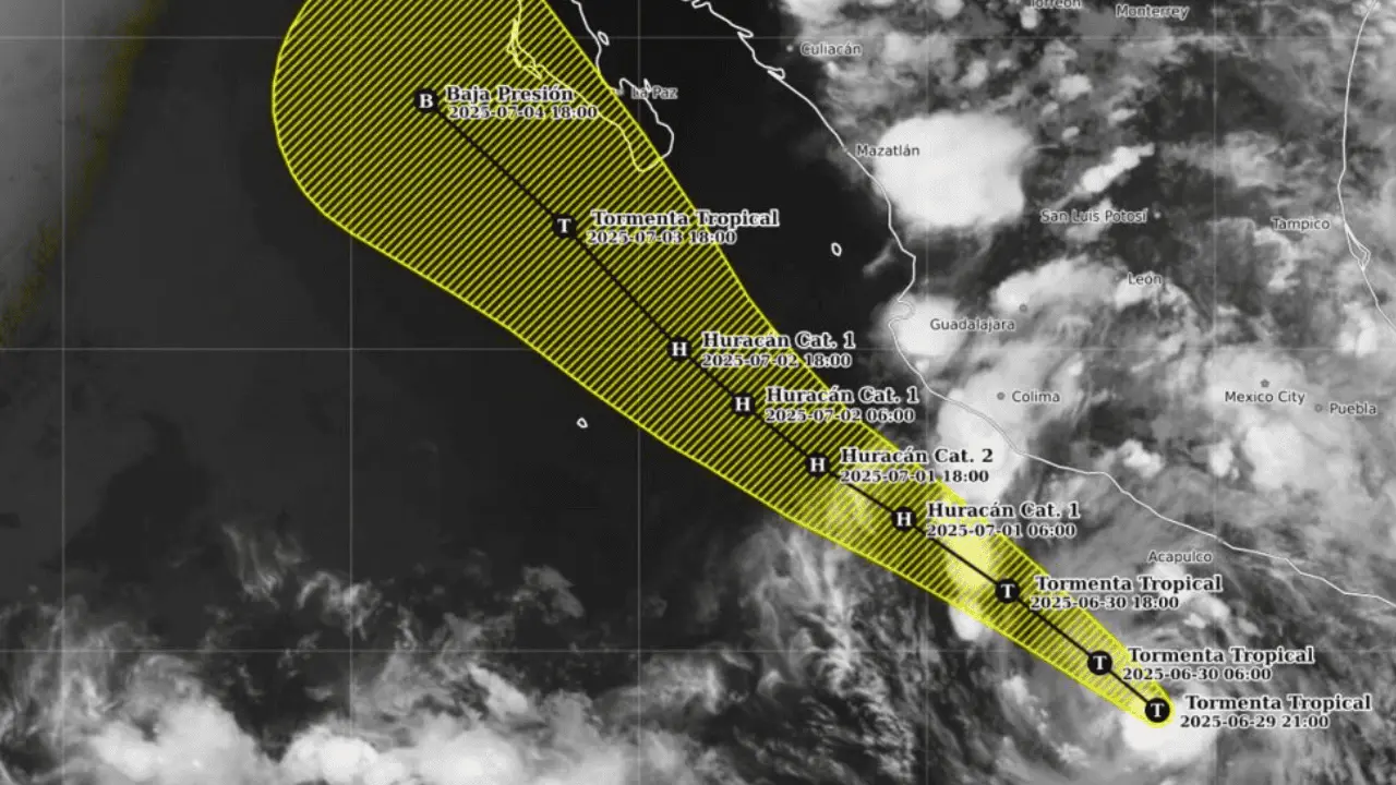 Alertan por tormenta Flossie; prevén intensas lluvias en el Pacífico