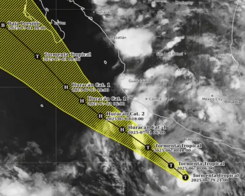 Alertan por tormenta Flossie; prevén intensas lluvias en el Pacífico