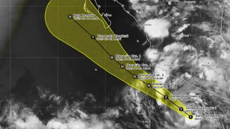 México activa alerta por tormenta tropical Flossie. (Foto: Especial)