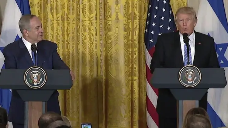 Primer ministro israelí y Donald Trump en la Casa Blanca. (Foto: Especial / EXPRESO)