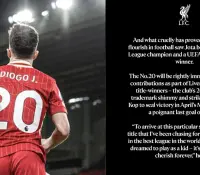 Liverpool retira el dorsal 20 tras la muerte de Diogo Jota