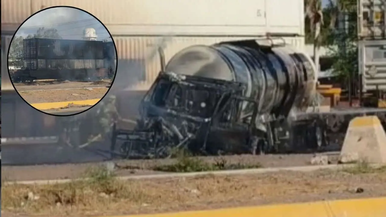 Explota pipa de combustible tras chocar con tren en Cajeme