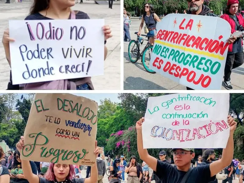 Denuncia Brugada xenofobia y vandalismo en marcha contra la gentrificación