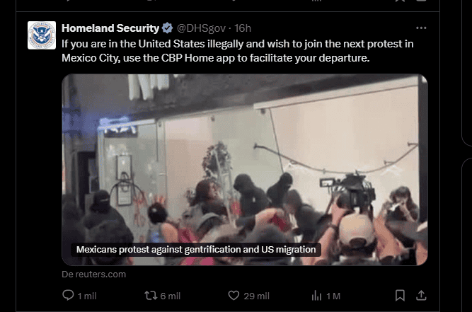 Seguridad de E.U. reacciona en redes por protesta sobre la gentrificación