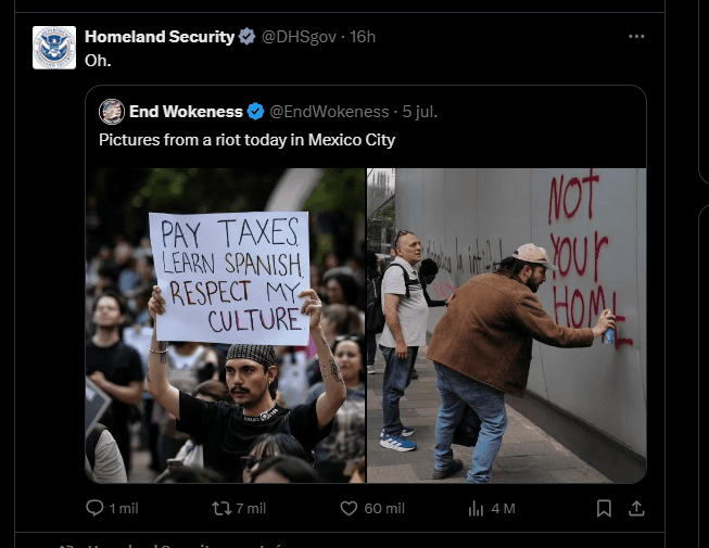 Seguridad de E.U. reacciona en redes por protesta sobre la gentrificación