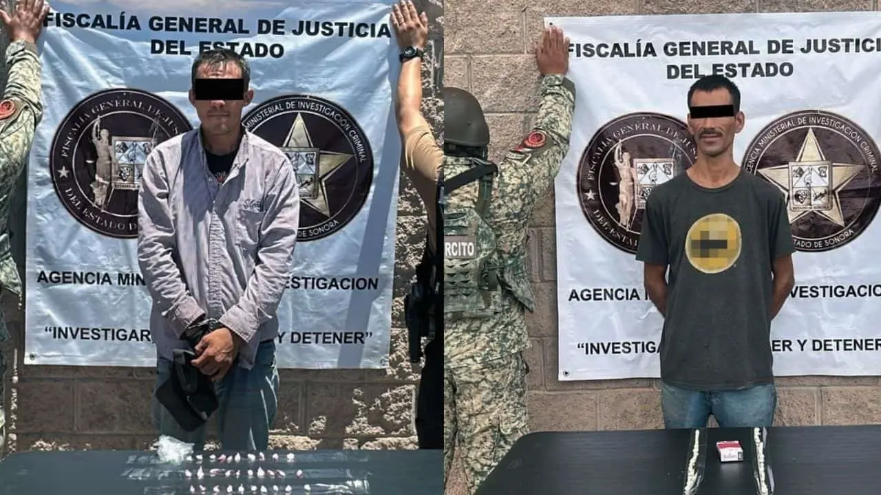 Capturan a dos sujetos por delitos de narcomenudeo en Hermosillo