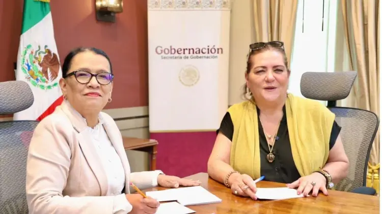 Presidenta del INE y secretaria de Gobernación en reunión. (Foto: Especial / EXPRESO)