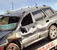 Volcamiento en salida norte de Guaymas deja un lesionado
