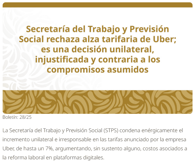 Usuarios pagan más por Uber; empresa culpa a reforma laboral para socios