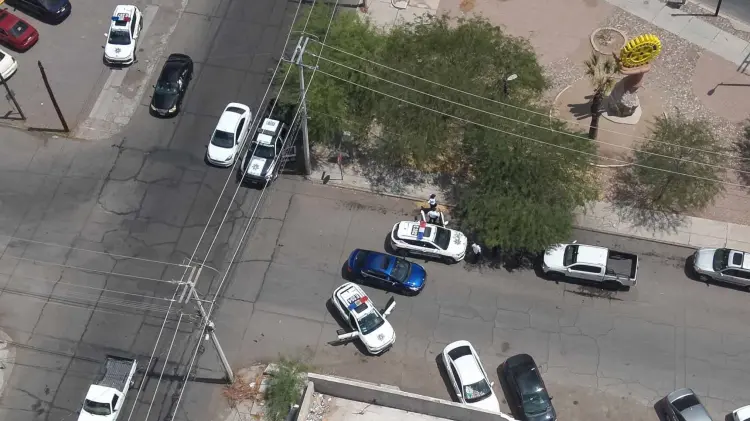 Uno de los drones dio seguimiento del motociclista lo que favoreció su detención 
