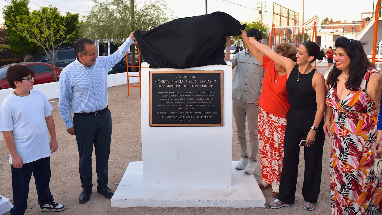 Rinden homenaje a Mónica Félix con renombramiento de parque en Nuevo Hermosillo