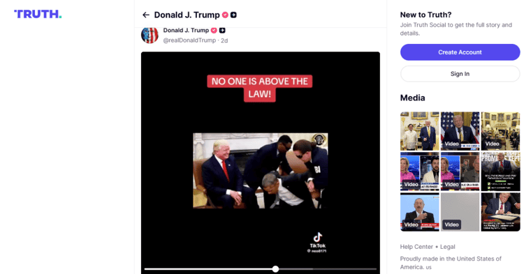 Trump genera polémica al compartir video de arresto de Obama