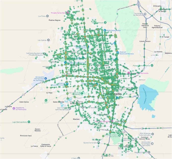Elaboran mapa con los 30 puntos viales de mayor riesgo en Hermosillo