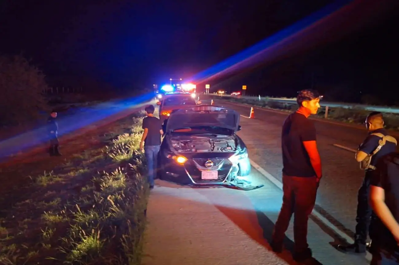Dos vehículos colisionan en carretera Santa Ana-Magdalena por una vaca