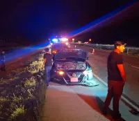 Dos vehículos colisionan en carretera Santa Ana-Magdalena por una vaca