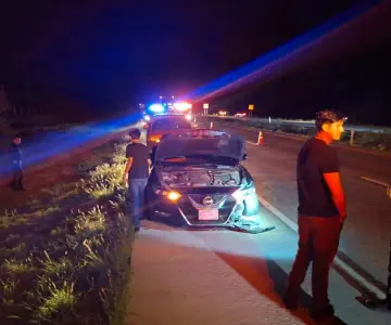 Dos vehículos colisionan en carretera Santa Ana-Magdalena por una vaca