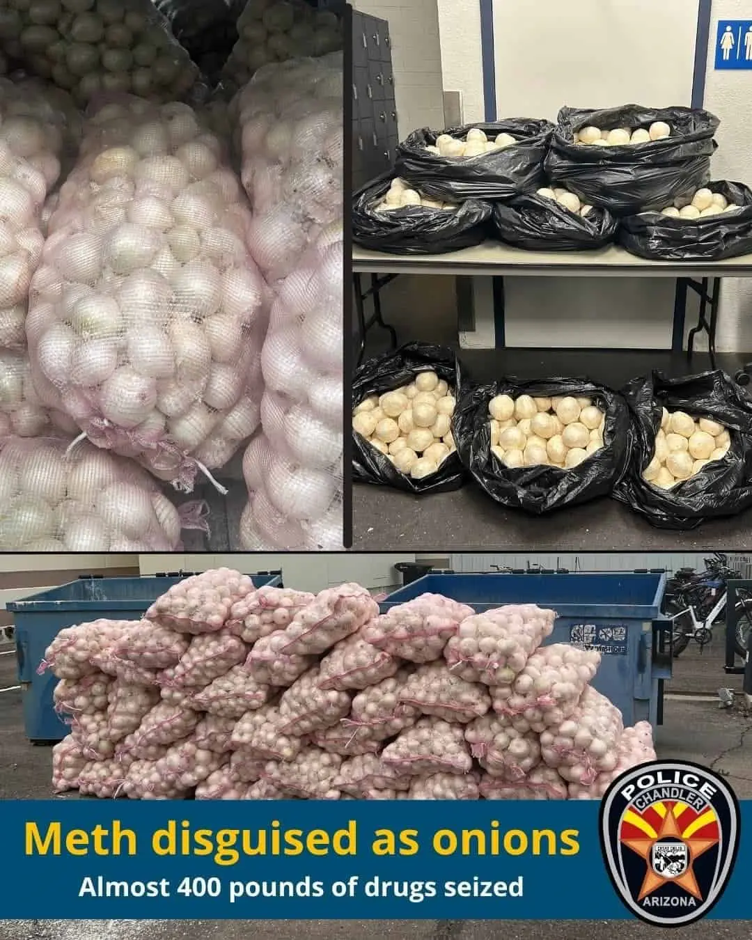 EU decomisa 181 kilos de metanfetamina camuflada en cargamento de cebolla