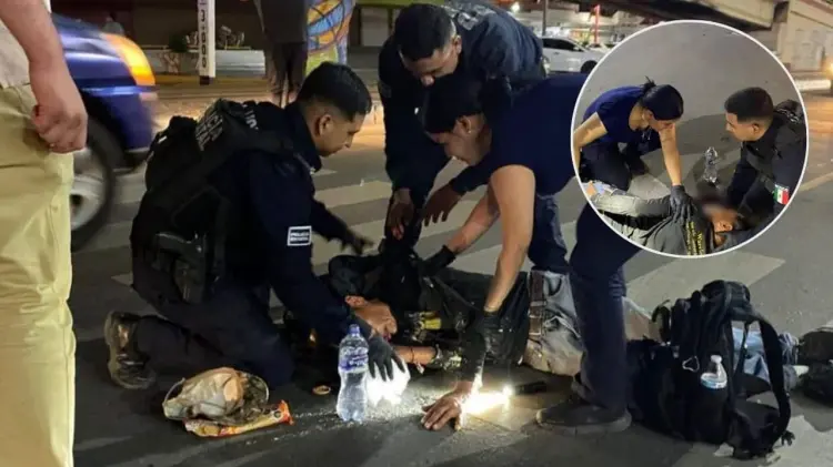 El individuo se golpeó la boca al caer. (Foto: Especial / EXPRESO)