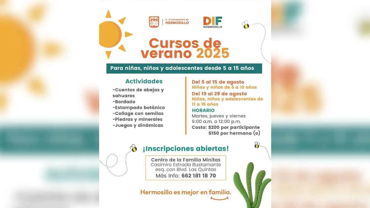 DIF Hermosillo impartirá cursos de verano