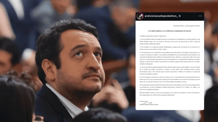 López Beltrán habló sobre sus vacaciones mediante un comunicado en redes. (Foto: Especial/EXPRESO)