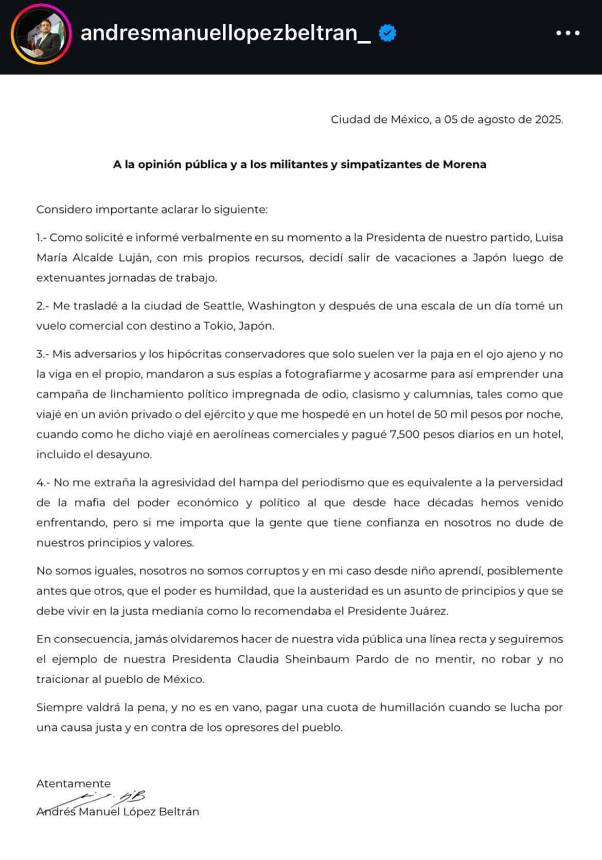 Andy López responde a críticas por viaje a Japón: Pagué con mis recursos