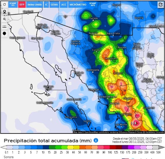Lluvias podrían aliviar el calor extremo en Sonora este fin de semana