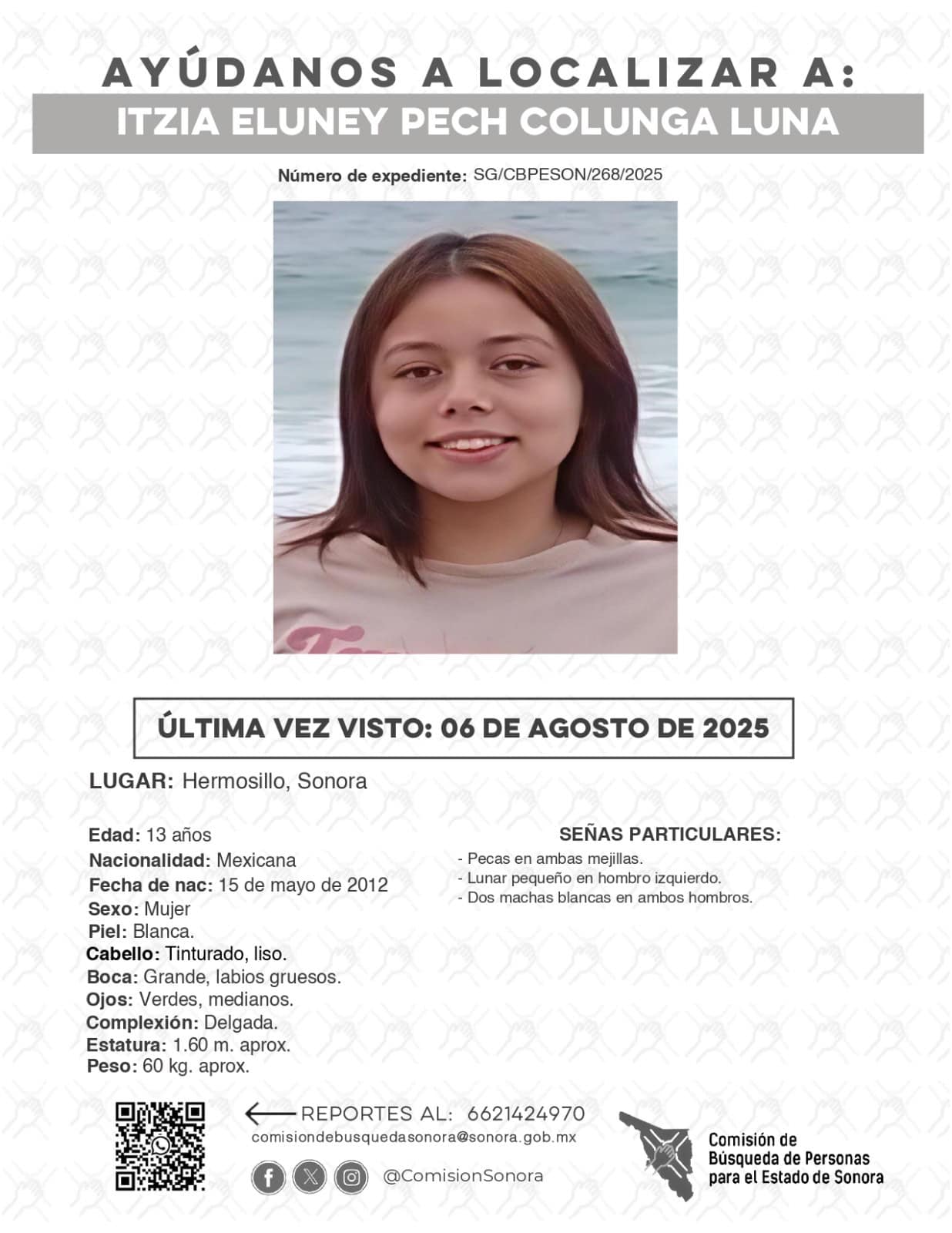 Buscan a Itzia, menor desaparecida en Hermosillo desde el 6 de agosto