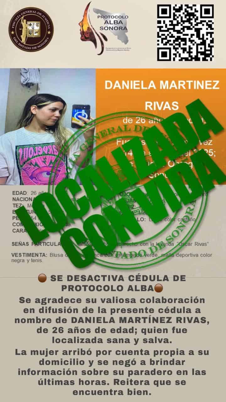 Daniela regresó a casa tras haber sido privada de la libertad en Cajeme