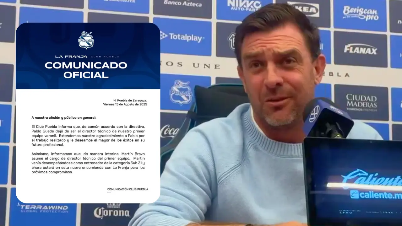 Puebla se queda sin técnico: Pablo Guede anuncia su salida