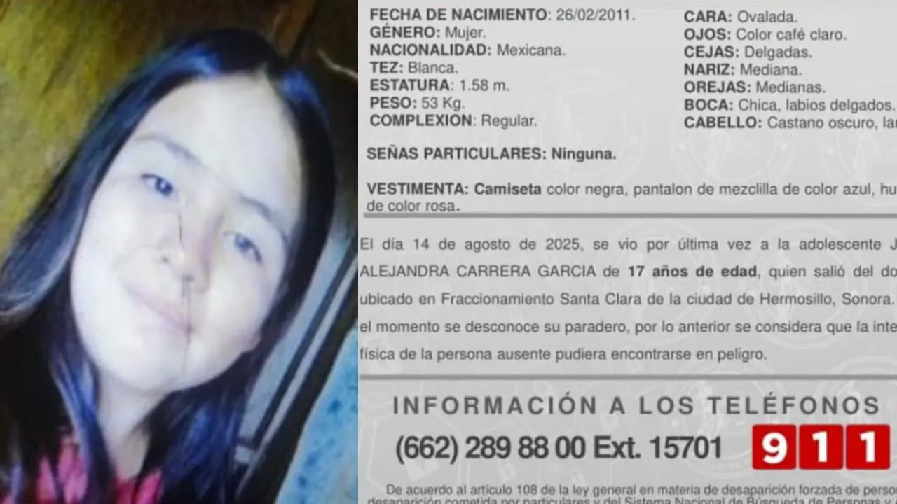 Activan Alerta Amber para localizar a Joana Alejandra Carrera García