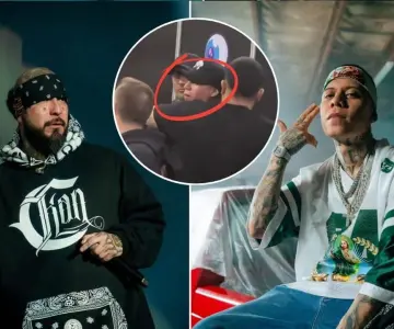 Santa Fe Klan y Dharius pelean al final de un festival