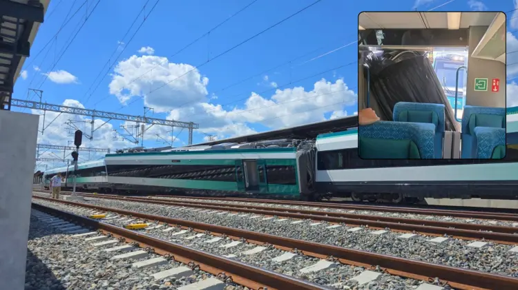 Pasajeros ilesos tras accidente del Tren Maya en Izamal. (Foto: Tomada de redes/Cortesía)