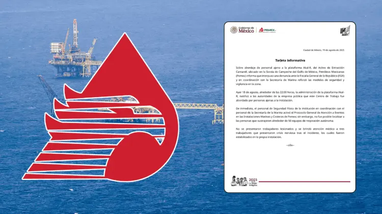 Piratas huyen con equipo de respiración tras ataque a plataforma petrolera de Pemex. (Cortesía)